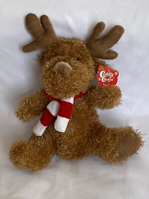 #ad Cuddly Cousins Christmas Reindeer Plush Brown Stuffed Animal Winter Scarf NWT $6.45