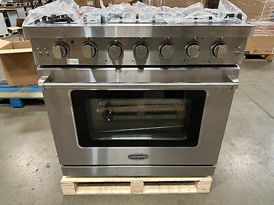 #ad 36 in. Gas Range 6 Burners Stainless Steel OPEN BOX COSMETIC IMPERFECTIONS $1749.99
