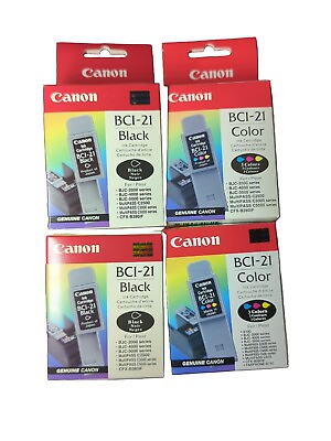 #ad Canon Ink Cartridge BCI 21 Color 4 Pack Combo ***NEW*** $24.99