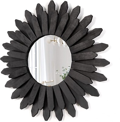 Mirror Wall Decor Frame Round Inch Black Circle Bathroom Decorative Home Modern $99.99