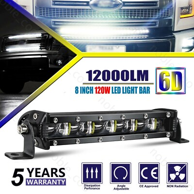 8 INCH SLIMEST LED Light Bar Spot Beam Fog Snow Lamp for Truck 4WD UTV SUV ATV $13.99
