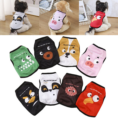 #ad Pet Dog Clothes T Shirt Vest Clothing Puppy Cat Cute Printed Costume Apparel New C $0.99