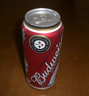 #ad 2008 STEELERS BUDWEISER BEER CAN 16 OUNCE CONGRATULATIONS STEELERS $6.00