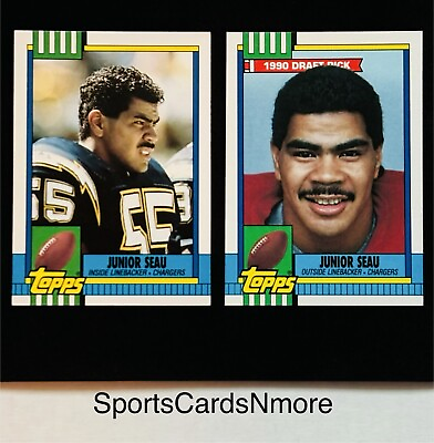 #ad Junior Seau 1990 Topps Rookie #381 and #28T San Diego Chargers MINT $2.98