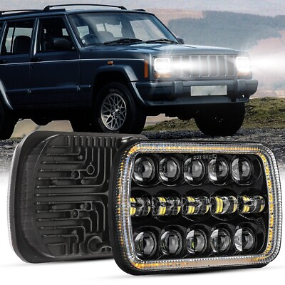 #ad Pair 7x6 5x7quot; 110W DOT LED Headlight Hi Lo DRL For Jeep Cherokee XJ Wrangler YJ $58.98