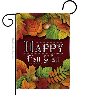 #ad Happy Fall Y All Garden Flag Harvest amp; Autumn Decorative Gift Yard House Banner $15.95