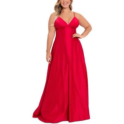 #ad Bamp;A by Betsy and Adam Womens Satin Formal Prom Evening Dress Gown Plus BHFO 9560 $27.99