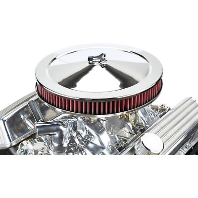 #ad Speedway Motors Chrome Air Cleaner With Washable Filter 14x 2 Inch $34.99