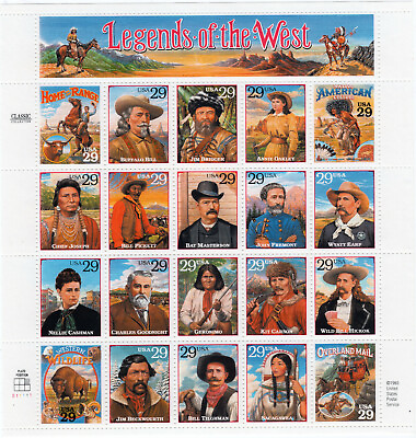 #ad Scott #2869 29¢ Legends of the West Sheet of 20 Stamps MNH $6.91