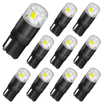 #ad 10x Cool White T10 High LED Dome Power Map Light License Bulbs W5W 168 194 2825 $7.59