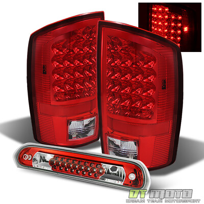 #ad Fits 02 06 Ram 1500 03 06 Ram 2500 3500 Red Clear LED Tail Lights3rd Brake Lamp $135.99