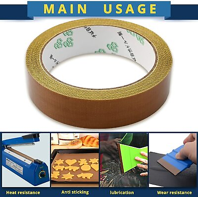 #ad PTFE Coated Glass Fabric Tape w Liner Stripe for Wrap Squeegee Heat Shrinking $11.39