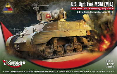 #ad MIRAGE 726086 1:72 U.S. Light Tank M5A1 Mid. 2nd Armd. Div. Normandy July 1944 $19.90