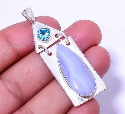 #ad Gift For Her 925 Solid Sterling Silver Natural Lace Agate Jewelry Pendant 1.99quot; $16.79