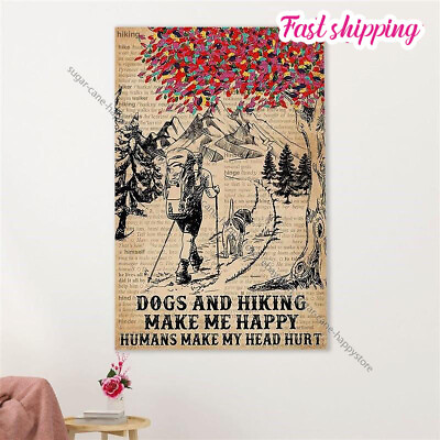 #ad Hiking Loves Dogs Hiking Home Dcor Hiker Poster poster Wall Art Vertical $19.52