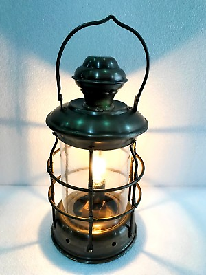 #ad Electric Vintage Stable Antique Brass Lantern Lamp Wall Hanging Home Decor $62.50