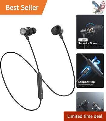 #ad Water Resistant Bluetooth Headphones with Noise Reduction for Sports and Music $65.99