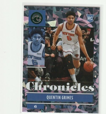 #ad 2021 22 Panini Chronicles #32 Quentin Grimes Green Cracked Ice Rookie $2.99