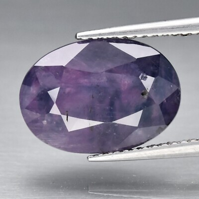 #ad GLC Certified 6.86Ct Natural Blue Purple Heated Oval Shape Loose Gemstone See VD $200.00