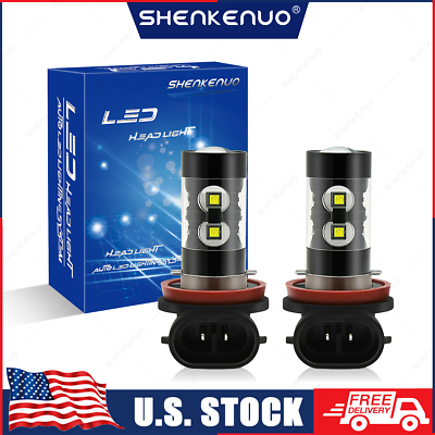 #ad 2x 6000K Xenon White H11 LED Fog Driving Light Bulbs Lamps High Power combo Kit $17.04