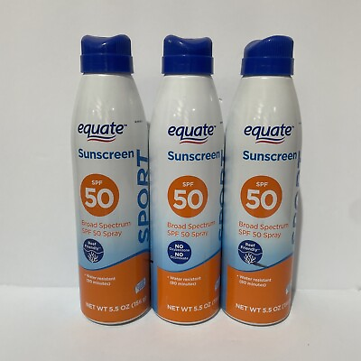 #ad 3 Sunscreen SPORT Broad SPF 50 Water Resistant 5.5 oz ea Exp. 06 24 $16.99