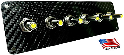 Carbon Fiber 6 Toggle Switch Panel YELLOW LED Toggle Switches $29.99