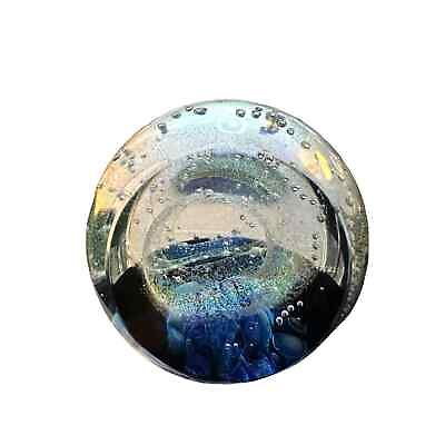 #ad NEW Galaxy Orb 3” Swirls Dichroic Glass World Paperweight Signed Garrelts Glass $269.00