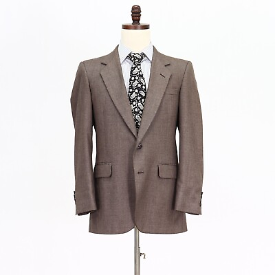#ad Pierre Cardin 38R Brown Sport Coat Blazer Jacket Solid 2B Wool $49.99