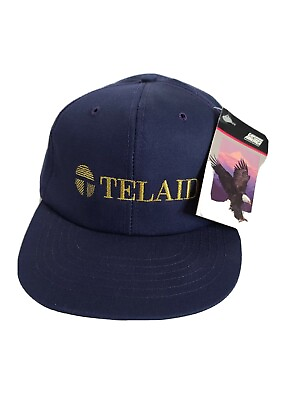 #ad Vintage Telaid Cap America Made in USA Navy Elastic Back New with Tags $24.44