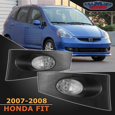 for Honda Fit 07 08 Clear Lens Pair Front Bumper Fog Light WiringSwitch Kit $49.65