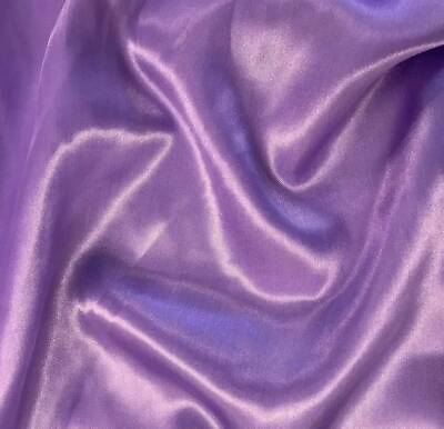 #ad LAVENDER SATIN CHARMEUSE POLYESTER FABRIC 60 DRESSMAKING SOLID SILKY SHINNY $10.99