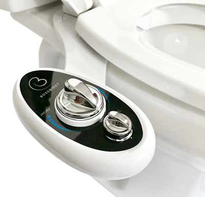 #ad Bidet Toilet Seat Attachment by Boss Cleans Rear Dual Nozzle Luxury Black $69.99