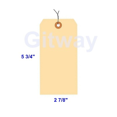 #ad 1000 of 5 3 4quot; x 2 7 8quot; Size 7 Manilla Shipping Hang Tag Tags with Wire 13 Pt $61.50