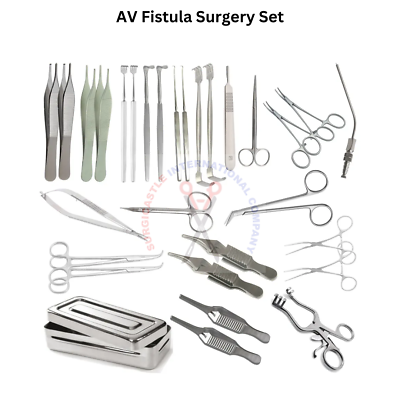 #ad AV Fistula Surgery Set 30Pcs Artery Arteriovenous Fistula Set CE ISO Certified AU $230.00