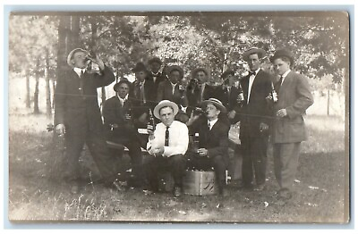 #ad c1910#x27;s Beer Brewery Picnic Wausau Wisconsin WI RPPC Photo Antique Postcard $79.95