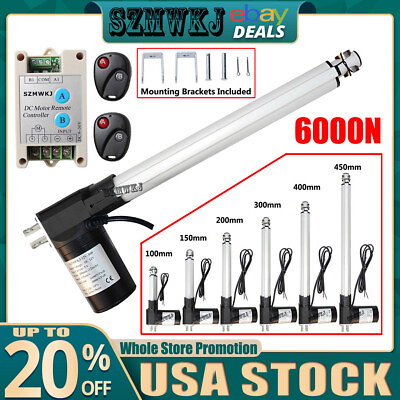 #ad Electric 6000N 1320lbs Lift Heavy Duty DC12V Linear Actuator W Motor Controller $59.99