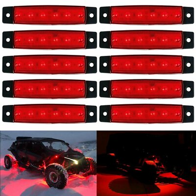 #ad 10 Pods Red LED Rock Crawling Light Offroad Truck UTV ATV Underbody Lights EOD $12.34