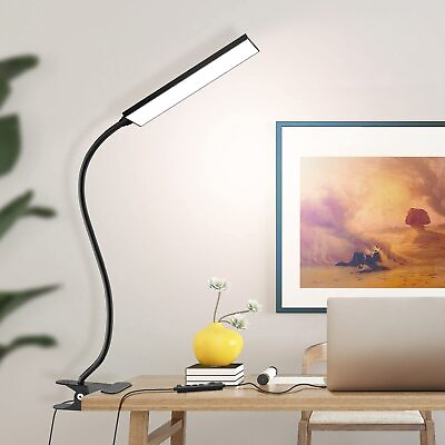 LED Desk Lamp Gooseneck Adjustable Lamp with Clamp Eye Caring Reading Desk Light $12.74