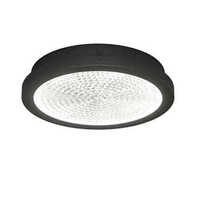 #ad Glam 13.5 in. 1 Light Black Integrated LED Flush Mount Ceiling Light Fixture $58.99