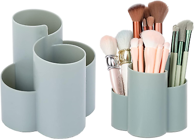 #ad 2 Pack Plastic Makeup Brush Organizer for Desk Round Cosmetics Brushes Holder w $32.99