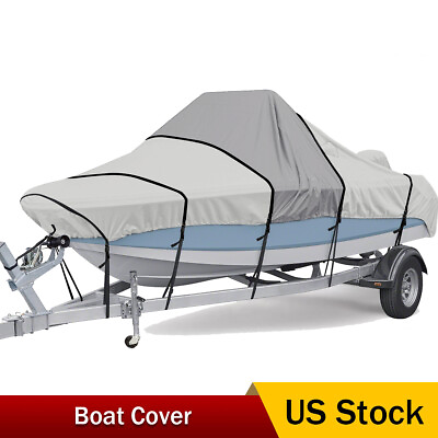 #ad 1200D Boat Cover Heavy Duty Center Console Boat Cover for 17 19ft w Motor Cover $122.65