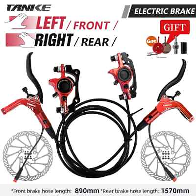 #ad MTB Hydraulic Disc Brake Set Electric E Scooter Power Control Shifter Brakes $100.55