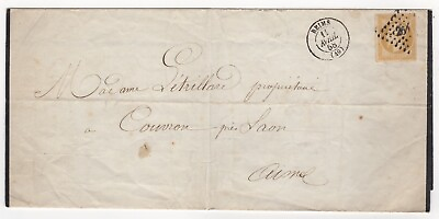 #ad 1858 Apr 11th. Mourning Cover. Reims to Aime. AU $95.00