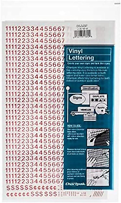 #ad Red Vinyl Numbers 1 4 Inch High 718 per Pack $19.83