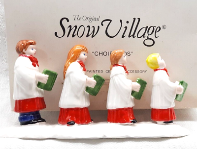 #ad Choir Kids Snow Village Dept. 56 Ceramic Hand painted The Original $14.25