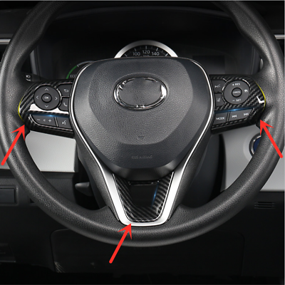 #ad Carbon Fiber Steering Wheel Switch Trims For Corolla Cross 2022 2023 Accessories $16.69