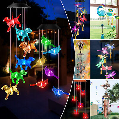 #ad Solar Color Changing LED Wind Chime Garden Yard Hanging Light Decor Walkway Lamp $13.98