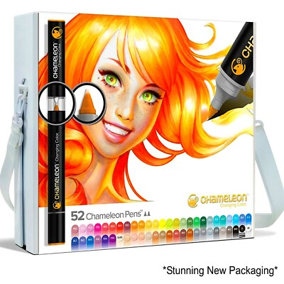 #ad CHAMELEON Colour Tone Markers COMPLETE 52 Brush Pens Set Case Free Nibs MANGA AU $329.00