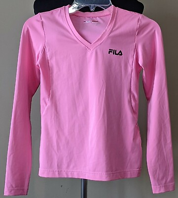 #ad Fila girls Pink top active wear long sleeve size medium $7.50