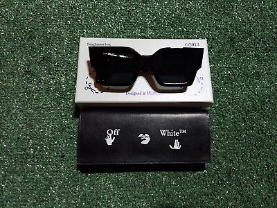 #ad Off White Black on white Logo Sunglasses With Box $55.00